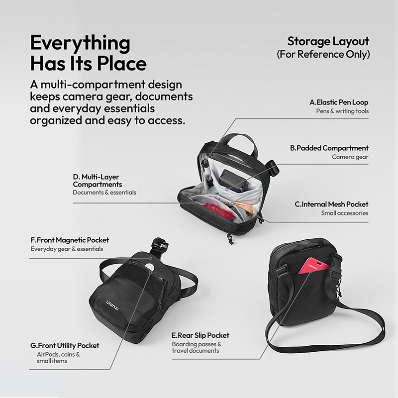 Ulanzi CB05 3L Tas Selempang M - Photography Videos Free ulasan dan harga